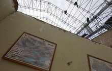 Фото 11: Пошкоджений російським «шахедом» корпус університету в Дублянах накривають тимчасовим куполом (відео)