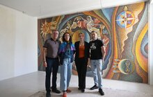 Фото 9: На відновлення мозаїки у будівлі колишнього видавництва «Вільна Україна» використали понад 500 тисяч камінців (відео)