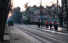 Фото 49: Комунальні служби дезінфікують місто: миють вулиці, тротуари, зупинки транспорту, сходові клітки будинків