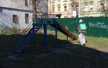 Фото 5: Комунальні служби Львова проводять миття та дезінфекцію в місті