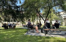 Фото 7: Музиканти Луганської філармонії зіграли для поранених військових в одній з лікарень Львова