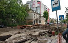 Фото 23: Ремонт вул. Замарстинівської: триває монтаж трамвайних рейок, облаштування хідників, заміна колектора