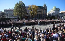 Фото 2: На площі біля пам’ятника Т. Шевченку відбулись урочистості з нагоди Дня захисника України