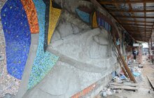Фото 2: Тривають роботи з відновлення мозаїки «Море і риби»