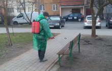 Фото 79: Комунальні служби дезінфікують місто: миють вулиці, тротуари, зупинки транспорту, сходові клітки будинків