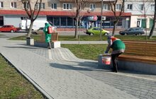 Фото 29: Комунальні служби дезінфікують місто: миють вулиці, тротуари, зупинки транспорту, сходові клітки будинків
