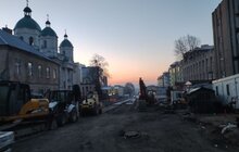 Фото 2: Ремонт вул. Шевченка: на останньому відрізку розпочато монтаж трамвайних плит і колії