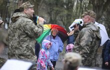 Фото 7: Оркестр Академії сухопутних військ виступив для переселенців у Львові