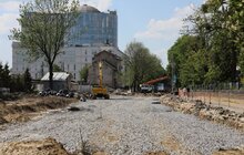 Фото 7: Облаштування квазікільця на вул. Шевченка: переключення водопроводів, асфальтування, стелення бруківки