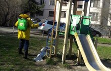 Фото 35: Комунальні служби Львова проводять миття та дезінфекцію в місті