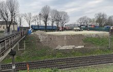 Фото 3: Будівництва нового шляхопроводу на Рясне: підрядник завершив укладання залізобетонних плит для заїзду великогабаритної техніки