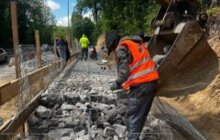 Фото 3: На в’їзді до Львова укріплюють схил: габіонна підпірна стінка вже готова на 40%