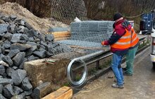 Фото 1: На в’їзді до Львова з напрямку Винників розпочали облаштовувати нову підпірну стінку