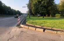 Фото 1: На вулиці Пасічній проводять асфальтування вибоїн великими картами