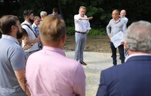 Фото 8: Мер Львова оглянув виконання робіт з будівництва Інформаційно-освітнього центру та парковки в Шевченківському гаю