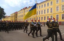 Фото 13: Сьогодні на плацу Національної академії сухопутних військ імені гетьмана Петра Сагайдачного Військову присягу на вірність українському народові склали близько 500 першокурсників
