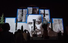Фото 6: На фасаді Храму Різдва Пресвятої Богородиці у Львові під час відеомапінгу показали обличчя осіб, які творили Незалежність України