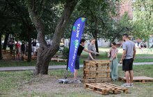 Фото 1: У дворі на вулиці Шафарика створили громадський простір в межах Майстерні міста (відео)