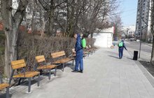Фото 105: Комунальні служби дезінфікують місто: миють вулиці, тротуари, зупинки транспорту, сходові клітки будинків