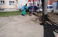 Фото 69: Комунальні служби дезінфікують місто: миють вулиці, тротуари, зупинки транспорту, сходові клітки будинків