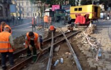 Фото 2: Завершено заміну трамвайного пересічення на площі Івана Франка та прокладено 26 метрів колії