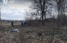 Фото 3: Міські служби спільно з громадою прибрали занедбані могили на кладовищі в с. Лисиничі і почистили територію від самосіву