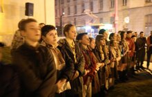 Фото 19: У Львові відбулася Стрілецька ватра на площі біля скульптурної композиції українським бійцям Листопадового чину