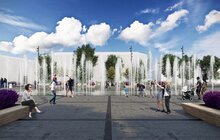 Фото 9: На площі перед Оперним театром тривають роботи з облаштування «сухого» фонтану