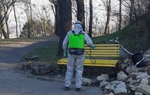 Фото 2: У Львові провели дезінфекцію парку ім. І. Франка та парку «Високий Замок»