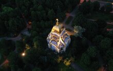 Фото 1: У Львові підсвітили церкву Великомучеників Бориса і Гліба