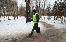 Фото 10: У парку Львова вперше використали кавову гущу для боротьби з ожеледицею