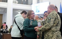 Фото 11: У Львові до Дня Захисників і Захисниць посмертно нагородили «Почесним знаком святого Юрія» 30 військових, які боронили Україну від ворога (фото)