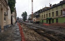 Фото 3: Ремонт вул. Замарстинівської: триває монтаж трамвайних рейок, облаштування хідників, заміна колектора