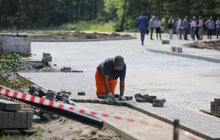 Фото 7: Мер Львова оглянув виконання робіт з будівництва Інформаційно-освітнього центру та парковки в Шевченківському гаю