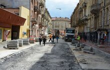 Фото 9: До кінця червня для проїзду планують відкрити ділянку вул. Франка вздовж трамвайного маршруту №4 до вул. Стрийської