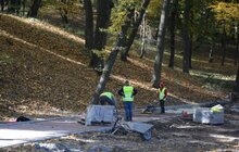 Фото 4: У Личаківському парку тривають ремонтні роботи: облаштовують центральну алею та велодоріжку