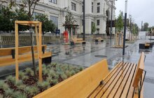 Фото 13: Триває завершальний етап реконструкції пл. Двірцевої: облаштовують сквер та фонтан