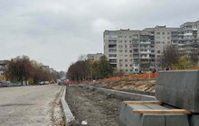 Фото 2: На вул. Мазепи триває реконструкція: на обох ділянках влаштовують основу під асфальтування