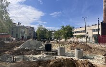 Фото 2: Реконструкція вул. Залізничної: на перехресті з вул. Ясною облаштовують кільцевий рух