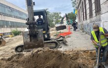 Фото 3: Другий етап реконструкції вул. Залізничної: триває влаштування підземних комунікацій