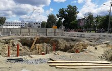 Фото 3: Реконструкція пл. Двірцевої: залито основу під фонтан