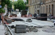 Фото 4: До кінця червня для проїзду планують відкрити ділянку вул. Франка вздовж трамвайного маршруту №4 до вул. Стрийської