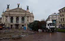 Фото 5: У Львові встановили головну новорічну ялинку: за тиждень її урочисто відкриють