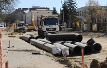 Фото 5: На вул. Шевченка тривають роботи з облаштування квазікільця