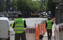Фото 9: Облаштування квазікільця на вул. Шевченка: переключення водопроводів, асфальтування, стелення бруківки