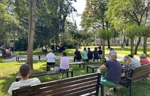 Фото 3: Музиканти Луганської філармонії зіграли для поранених військових в одній з лікарень Львова