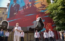 Фото 14: У Львові урочисто відкрили мурал, присвячений Василю Сліпаку