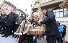 Фото 1: У Львові встановили головного Дідуха міста