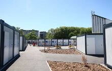 Фото 1: Відкриття третього модульного містечка для переселенців — у світлинах