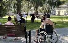 Фото 17: Музиканти Луганської філармонії зіграли для поранених військових в одній з лікарень Львова